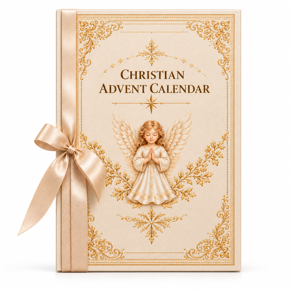 Christian Advent Calendar ivory and gold keepsake box