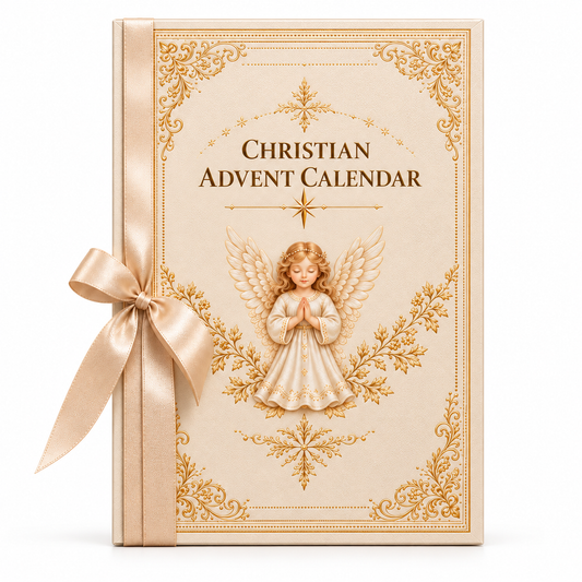 Christian Advent Calendar ivory and gold keepsake box